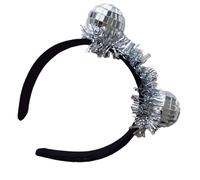 Serre-tête Plastomère élégant réfléchissant pour mariage et fête d'anniversaire Blanc et noir