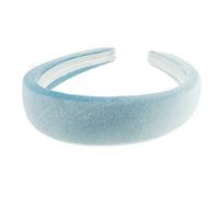 Serre-tête plat de luxe légèrement rembourré en velours bouffant pour femme, pour soirée, mariage, anniversaire, mariage, Noël, anniversaire, demoiselle d'honneur, accessoire pour cheveux (bleu clair