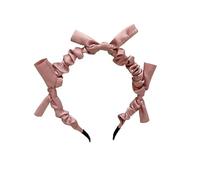 Serre-tête plissé rétro en satin avec petit nœud - Accessoires for cheveux élégants for femmes(pink)