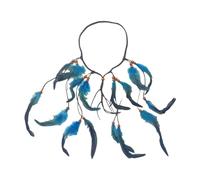Serre-tête Plume Bohème Bandeau Cheveux Indien Accessoire pour Cosplay Costume Masquerades- Bleu