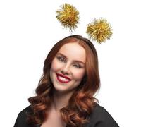 Serre-tête pompon dorés adulte - Doré - Taille Unique