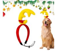 Serre-tête pour Chien avec Cornes Mignon Couvre-Chef Ajustable Costume de | Serre-tête chien avec bois de renne Destiné aux Petites et Moyennes Races, Port , Fêtes de Fin d'Année