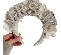 Serre-tête pour enterrement de vie de jeune fille, robe de mariée, perles artificielles, lettres de mariée, bandeau pour cheveux BrideToBe