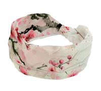 Serre-tête pour femme - Beau bandeau rose en forme de fleur de cerisier torsadé - Bandeau élastique large - Accessoire pour cheveux