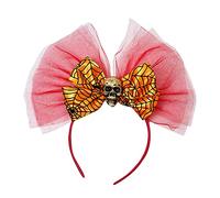 Serre-tête pour femme, décoration tête de mort unique avec nœud papillon élégant pour maquillage, diffusion en direct, bandeau pour fête d'Halloween