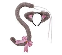Serre-tête pour femme, joli anime pour oreilles de chat, bandeau en peluche avec nœud, animal en fourrure long