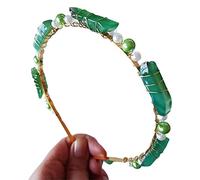 Serre-tête pour femme, pour femme, pour cheveux en pierre de cristal de quartz, perles, couronne de perles, bijoux de mariage H