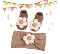 Serre-tête pour Filles, Bandeaux Fleuris Mignons, Sets En Coton Avec Serre-Tête Et Chaussettes, Pour Garçons et Filles, Idéal pour Marche, Photo, Maison, Extérieur, Anniversaire, Baptême, Quotidien,
