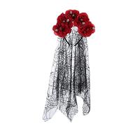Serre-tête pour Halloween avec fleurs colorées en cristal - Accessoire de cheveux pour fêtes costumées - Look tendance - Cosplay