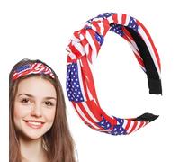 Serre-tête pour le jour de l'indépendance | Serre-tête patriotique antidérapant | Ornements de cheveux doux pour le jour du Souvenir - Coiffes de drapeau pour entraînement de maquillage