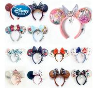 Serre-tête Princesse Disney, Oreilles Mickey, Nœud à Paillettes Raiponce, Cadeau d'Anniversaire, Accessoires pour Filles, Cadeau d'Halloween, Noël 25