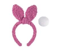 Serre-tête queue de lapin pour cosplay, Halloween, couvre-chef pour festivals, photomaton, accessoires photo, épingle blanche mignonne