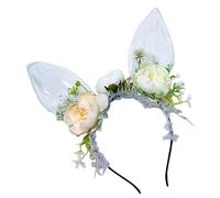 Serre-tête réaliste à motif floral pour cheveux en forme de lapins