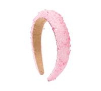 Serre-tête rembourré orné de pierres pour voyage, A | Intérieur doublé en tissu large avec texture perlée pour un style quotidien pour fête, mariage, voyage