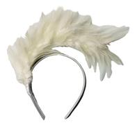 Serre-tête respectueux de l'environnement pour cheveux épais vintage coloré plume accessoire mariage fête blanc