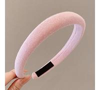 Serre-tête rétro en satin - Bandeau simple à large bord - Pour femme et fille - Pour les vacances, les voyages, le yoga, la réunion, rose délicat