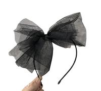 Serre-tête rigide avec nœuds en dentelle pour femme - Style gothique - Noir