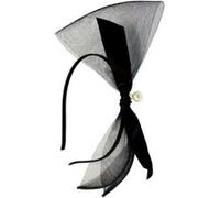 Serre tête Romance Chic 3 Boucles Résilles Perle Nacrée 12mm Ruban Satiné - Noir noir G