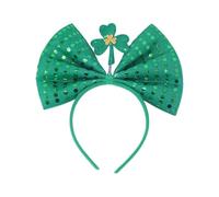 Serre-tête scintillant Trèfle Accessoires photo Fun Grand nœud Bandeau Party Blingbling Karaoké Party Cerceau à cheveux Leprechaun