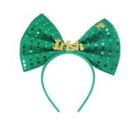 Serre-tête scintillant Trèfle Accessoires photo Fun Grand nœud Bandeau Party Blingbling Karaoké Party Cerceau à cheveux Leprechaun
