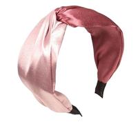 Serre-tête simple for femmes, cheveux pressés avec bords larges, bandeau en tissu à pinces à cheveux frais, assorti et polyvalent(Pink)