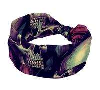 Serre-tête squelette pour femme, accessoires pour cheveux doux, bandeau élastique large, anti-transpiration, pour entraînement, Yaga, course à pied, randonnée, exercice