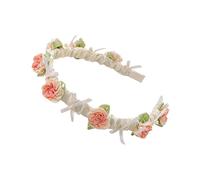 Serre-tête tendance avec roses et perles pour filles, adolescentes, occasions spéciales, long ruban, élégant bandeau floral avec perles
