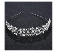 Serre-tête tendance en perles argentées et strass, simple et polyvalent, idéal for un banquet, une princesse, une tiare, une demoiselle d'honneur ou comme cadeau