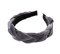 Serre-tête torsadé pour déguisement - Couleur unie - Large - Éponge - Gris