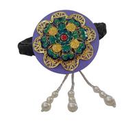 Serre-tête traditionnel coréen Hanbok pour femmes et filles avec vernis bleu et fausses perles, accessoire de cheveux