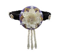 Serre-tête traditionnel coréen Hanbok pour femmes et filles élégant avec fleurs et perles - Accessoire de cheveux pour danse