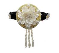 Serre-tête traditionnel coréen Hanbok pour femmes et filles élégant avec fleurs et perles - Accessoire de cheveux pour danse