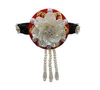 Serre-tête traditionnel coréen Hanbok pour femmes et filles élégant avec fleurs et perles - Accessoire de cheveux pour danse