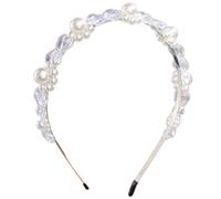 Serre-tête tressé avec perles - Confortable - Accessoire de cheveux pour les mariages, les fêtes ou les sorties décontractées