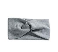 Serre-tête tricoté pour femme - Bandeau de yoga - Avec cheveux - Gris - Taille unique