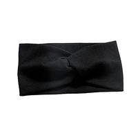Serre-tête tricoté pour femme - Bandeau de yoga - Avec cheveux - Noir - Taille unique