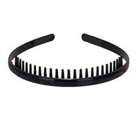 Serre-tête uni 8 mm avec peigne à dents antidérapant - Noir - Anneau à cheveux de Noël - Accessoire pour cheveux de Noël - Bandeau lumineux pour cheveux de Noël