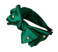 Serre-tête uni avec nœud, pour femme, antidérapant, accessoire de cheveux, vintage, pour laver le visage, vert A
