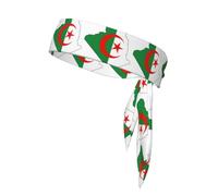 Serre-tête unisexe à nouer avec motif carte du drapeau de l'Algérie pour tennis, ninja, course à pied