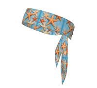 Serre-tête unisexe avec motif étoile de mer et fond bleu pour tennis, ninja et course à pied