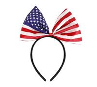 Serre-tête USA Jour de l'Indépendance Carnaval Bandeau avec drapeau américain en forme de cœur Chapeau étoile à cinq branches Fête de l'Indépendance Bandeaux Accessoires pour cheveux (N, taille unique