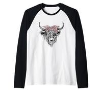 Serre-tête Vache Highland Écosse Vache fermière Femme Manche Raglan