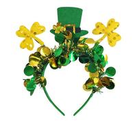 Serre-tête vert à rayures végétales pour la Saint-Patrick, pour fêtes irlandaises, décoration de fête, bandeau trèfle