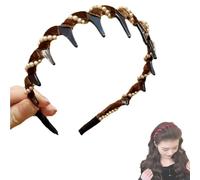 Serre-tête vintage avec perles artificielles de cranium, élégant et rétro pour femmes et filles, accessoires pour cheveux classiques et rétro pour fête, mariage (marron, O)