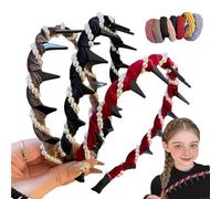 Serre-TêTe Vintage En Perles Artificielles à TêTe Haute,Bandeaux éLéGants En For Femmes,AntidéRapants Serre-TêTe Avec Dents,For FêTe Et Mariage (3*Perles, Taille)