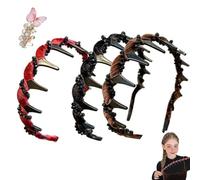 Serre-tête vintage en perles artificielles cranium, élégant bandeau avec dents pour femmes et filles, cerceau à cheveux antidérapant, accessoires de cheveux tendance cadeaux pour mariages, fêtes ou