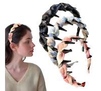 Serre-tête vintage en perles artificielles de cranium, antidérapant, décoratif, strass, joli bandeau à perles noires pour tous les jours (multicolore X3, taille unique)