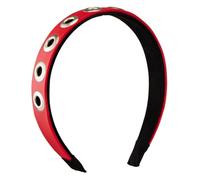 Serre-tête vintage punk rock en cuir PU avec crochets et rivets - Accessoire pour cheveux unisexe pour fêtes et festivals