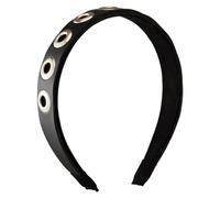 Serre-tête vintage punk rock en cuir PU avec crochets et rivets - Accessoire pour cheveux unisexe pour fêtes et festivals