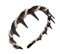 Serre-tête Wave Pearl - Peigne à dents décoratif, design antidérapant, finition brillante classique, structure douce et pliable | Idéal pour femmes, cérémonies de mariage, événements, le d
